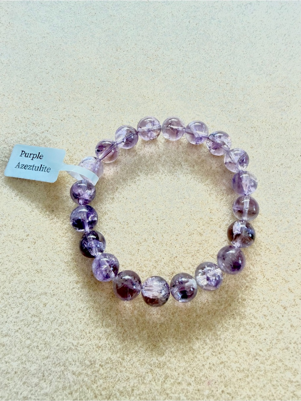 Purple Azeztulite Beaded Bracelet - Women Jewelry